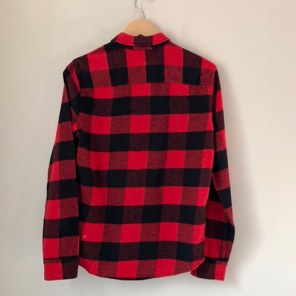 Abercrombie Kids Red Buffalo Plaid Flannel Shirt - Picture 5 of 7